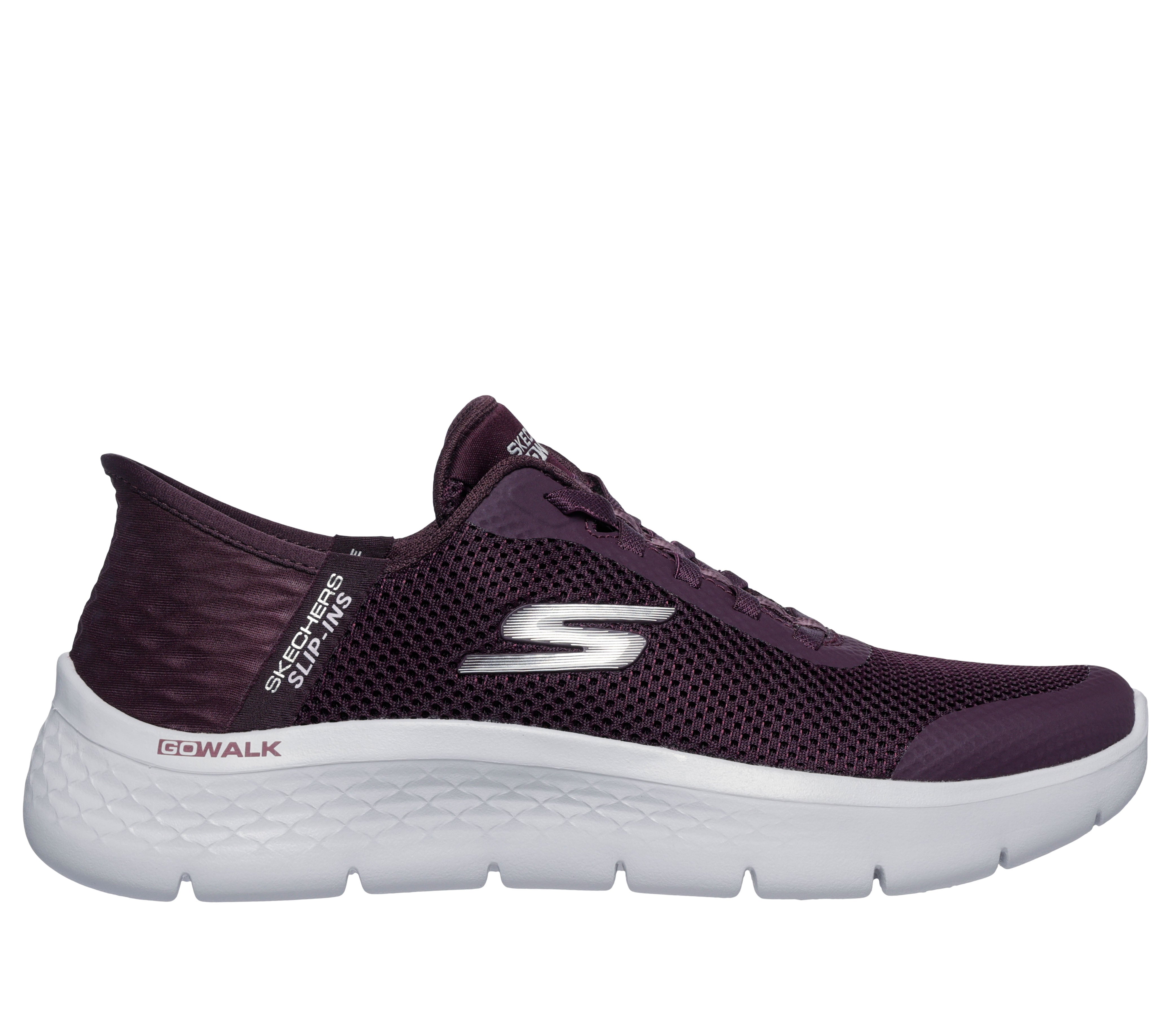 Purple slip on skechers best sale